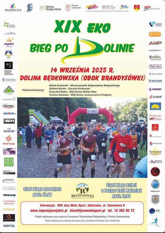 Plakat: XIX Eko Bieg po Dolinie Będkowskiej