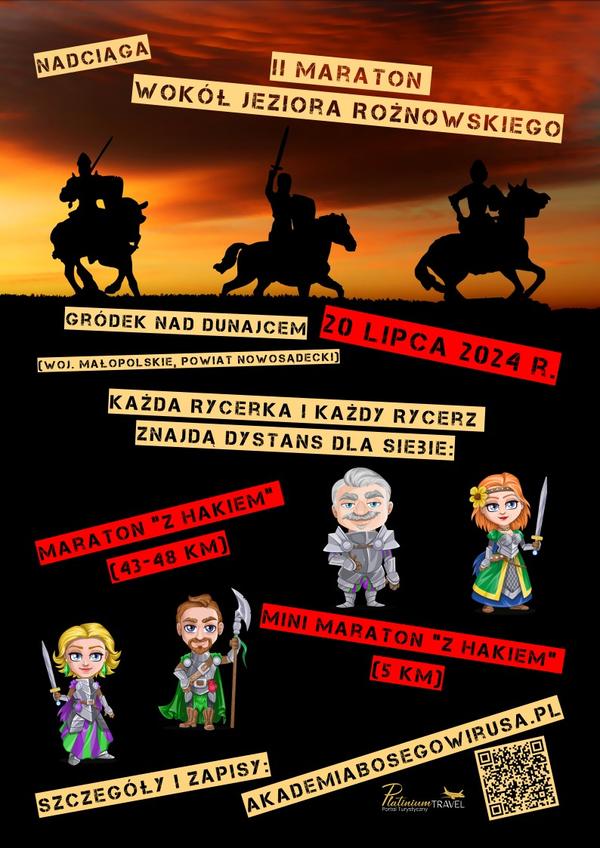 Plakat: II Maraton wokół Jeziora Rożnowskiego