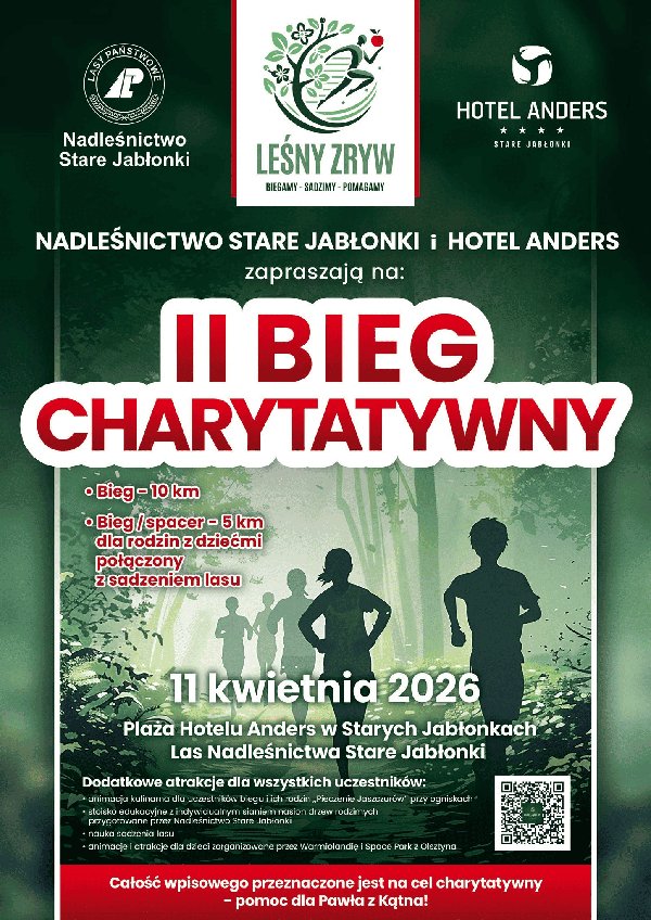 Plakat: Leśny Zryw Biegamy, Sadzimy, Pomagamy